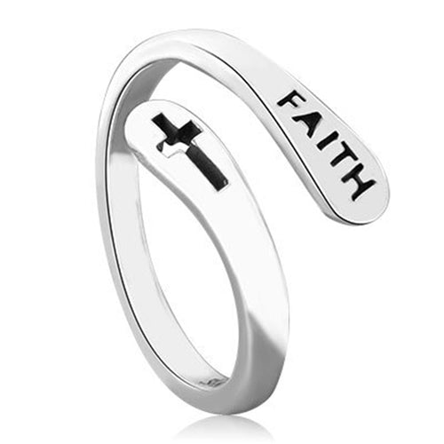 Adjustable Vintage Faith Cross Rings