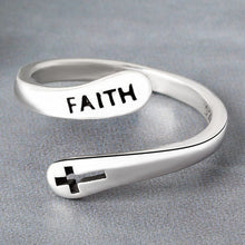 Load image into Gallery viewer, Adjustable Vintage Faith Cross Rings
